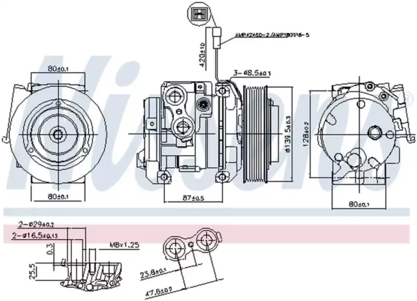 AIR CONDITIONING COMPRESSOR FOR MB ACTROS MP4 FROM 04: A4722300111